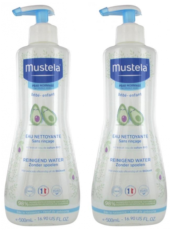 image Le lot de 2 eaux nettoyantes MUSTELA 500ml